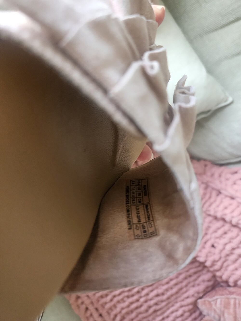 Vionic Taupe Ruffle Slide Sandals - Picture 7 of 7